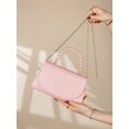 thumbnail image 4 of Women's Pink Pearl Handle Evening Clutch Purse, Elegant Bridal Party Handbag for Wedding, Prom and Banquet, 4 of 6