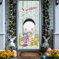 thumbnail image 5 of Djunllk Easter Door Cover - Fine Bunny Eggs Pattern Easter Theme Spring Decor for Holiday Party Room Wall Front Door Outdoor Indoor, 70.8 x 35.4 inch, 5 of 6