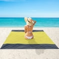 thumbnail image 5 of Beach Blanket Portable Sandproof Picnic Mat | Outdoor Beach Mat | Quick-Dry Foldable Lightweight Polyester | 1 Blanket 4 Stakes 1 Buckle | Travel Camping Hiking 60"x80", 5 of 6