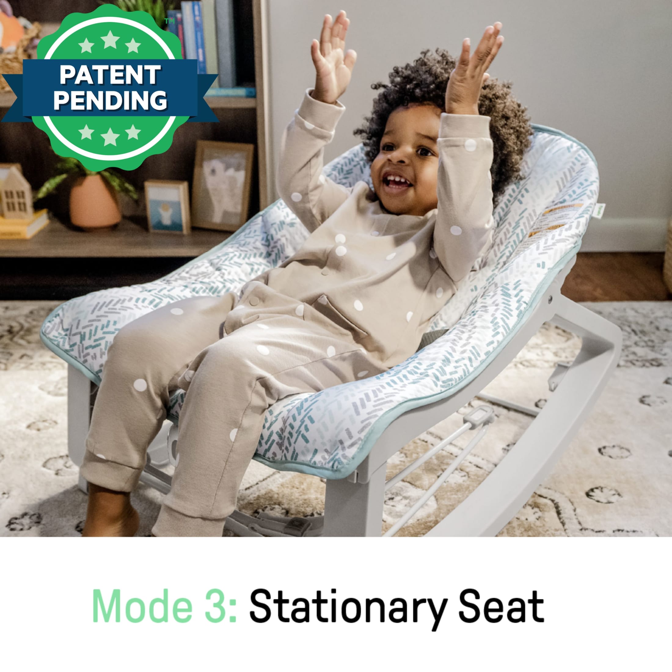 Ingenuity Keep Cozy 3-in-1 Vibrating Bouncer & Rocker, Gray photo 7