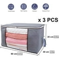 thumbnail image 3 of Bolsas de almacenamiento para cama de 3 piezas para organizar ropa de cama, edredones y mantas de forma ordenada, 3 of 8