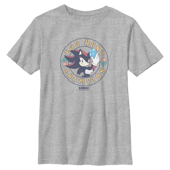 Boys Sonic the Hedgehog Shadow Egg Hunt Champion Circle Badge T Shirt