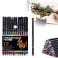 thumbnail image 2 of Colored Outline Markers Set - 12 Pack Fine Tip 0.4mm Liner Pens - Assorted Washable Colors for Drawing Journaling - Sketch Marker Pens, 2 of 8