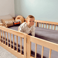 thumbnail image 4 of MIMI BEDS Dream Raft Floor Bed with Guardrails, Solid Pine Wood Frame, Twin, Natural, 4 of 13