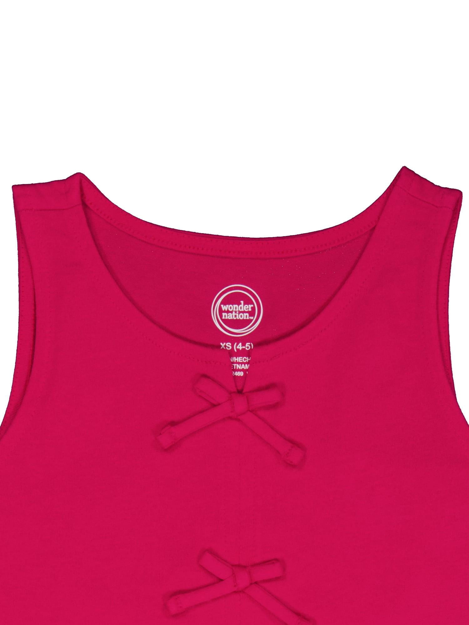 Wonder Nation Girls Bow Front Tank, Sizes 4-18 & Plus