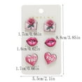 thumbnail image 3 of Steadline Valentines Day Wooden Earrings Set 6-Piece Heart Rose Pattern Studs Personalized Gift Lightweight Comfortable Earrings Women's Holiday Present Birthday Anniversary Gift, 3 of 7