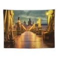 thumbnail image 5 of ONETECH  Landscape Tapestry, Charles Bridge Old Town Prague Czech Republic with Classic Medieval Buildings,Wall Hanging Decor for Bedroom Living Room Dorm,  Yellow Brown, 5 of 7