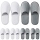 thumbnail image 1 of DECOUE - 6 pares de pantuflas desechables para invitados, antideslizantes, lavables, reutilizables, para casa, hotel, para interiores, para mujeres, hombres, hogar, viajes, 3 White M+3 Grey L (Crystal, 1 of 7
