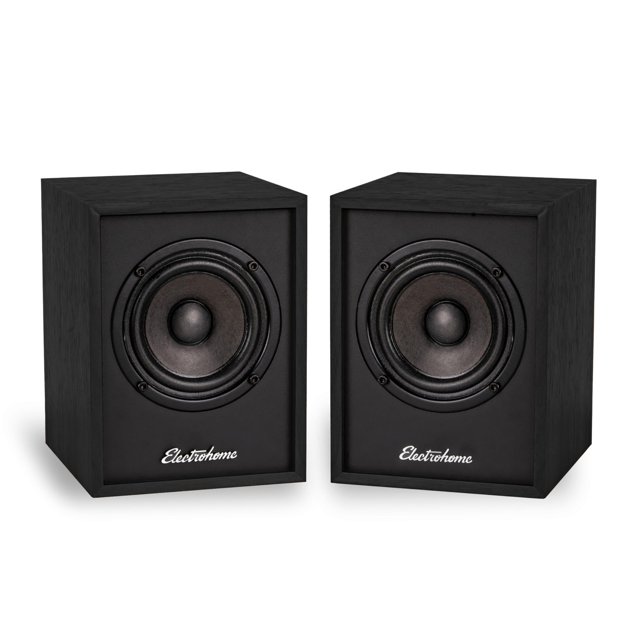 Electrohome Huntley - Altavoces de estantería alimentadas con amplificador integrado y controladores de 3 pulgadas para tocadiscos, TV, PC y transmisión de música inalámbrica con Bluetooth 5, RCA y