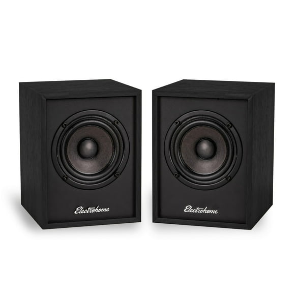 Electrohome Huntley - Altavoces de estantería alimentadas con amplificador integrado y controladores de 3 pulgadas para tocadiscos, TV, PC y transmisión de música inalámbrica con Bluetooth 5, RCA y