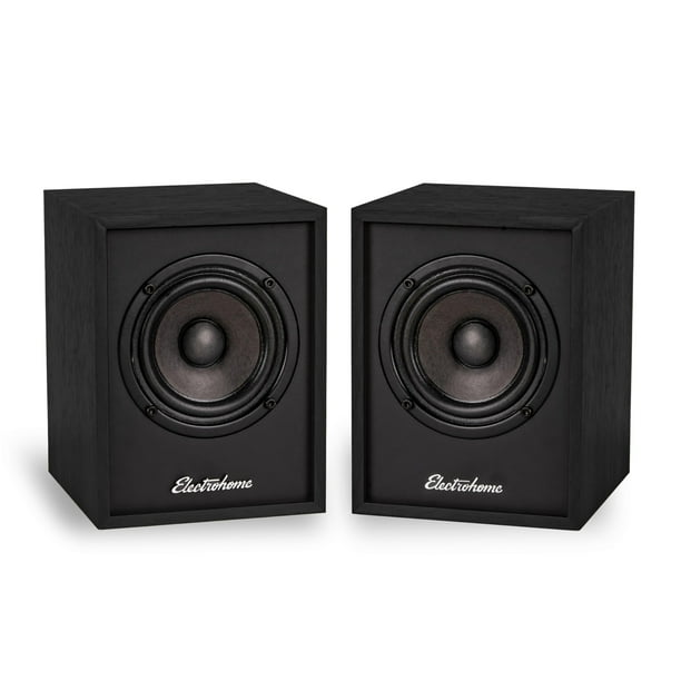 Electrohome Huntley - Altavoces de estantería alimentadas con amplificador integrado y controladores de 3 pulgadas para tocadiscos, TV, PC y transmisión de música inalámbrica con Bluetooth 5, RCA y