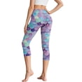 thumbnail image 2 of SCRAWLGOD Mermaid Scales Blue Violet Women's Workout Capri Leggings for Women with Pockets Active Lightweight High Waisted Legging for Running Yoga Pants Gym Casual Summer, S, 2 of 7