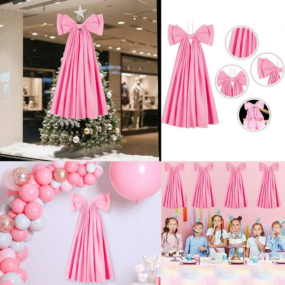 Adornos de lazo extragrandes | Lazo doble de 72 cm para fiestas de cumpleaños, bodas y celebraciones | Adorno colgante para pared, arco o ventana | Material de nailon y elastano