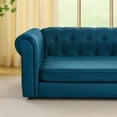 thumbnail image 3 of E-Western Elegant Oversized Dog Bed & Sofa - Durable Elevated Linen Fabric Pet Couch for Big Dogs, Modern & Comfortable, Blue - 55" x 26.5" x 17.5", 3 of 9