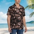 thumbnail image 5 of Daiia Coffee Bean Hawaiian Shirt for Men Gentle Cotton Regular Short Sleeve Casual-3X-Large, 5 of 9