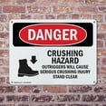 thumbnail image 4 of (2 Pack) Crushing Hazard Outriggers Stand Clear OSHA Danger Sign 18 Inch X 12 Inch Plastic Sign, Weather Resistant, UV Protected for Workplace, Business, and Construction Site, Made in, 4 of 8