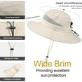 thumbnail image 4 of Waterproof Bucket Sun Hat for Women Wide Brim Breathable Mesh UPF50+ Safari Hat Criss Cross Ponytail Hole Outdoor Rain Hat, 4 of 6