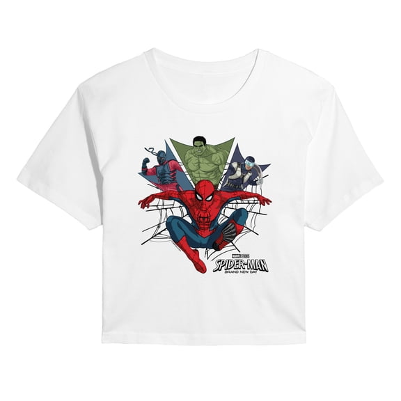 Spider-Man: Brand New Day - Crew Collage - Juniors Cropped Graphic T-Shirt