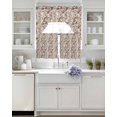 thumbnail image 3 of Pink Beige Flowers Swag Curtains for Living Room/Bedroom Windows, Spring Floral Elegant Pastoral Rustic Kitchen Curtains and Valances Set 36 Inch Length, Light Filtering Swags Valance Curtain Panels, 3 of 5