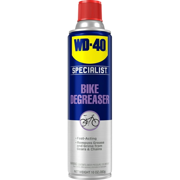 WD40 Specialist Bike Degreaser, 10 oz. with foaming action to remove