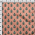 thumbnail image 3 of oneOone Viscose Jersey Peach Fabric Leaves & Paisley Block Diy Clothing Quilting Fabric Print Fabric By Yard 60 Inch Wide, 3 of 5