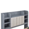thumbnail image 6 of Multi-functional Full Size Bed Frame with 4 Under-bed Portable Storage Drawers and Multi-tier Bedside Storage Shelves, Grey, 6 of 7