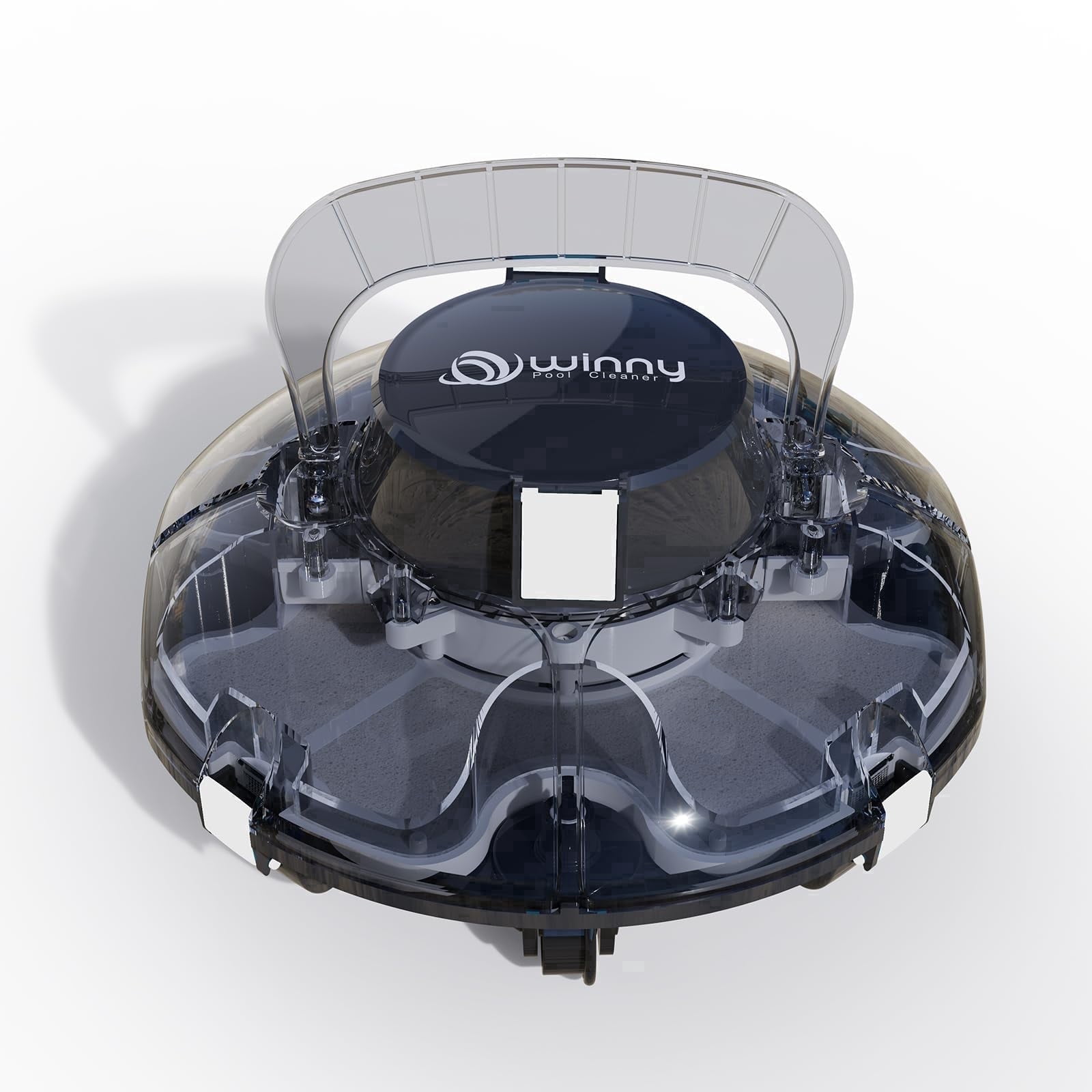 WYBOT Cordless Robotic Pool Cleaner, Lasts 80 Min, Automatic Vacuum for Above-Ground Pools up to 645 Sq.ft,Portable, Self-Parking, Transparent Black