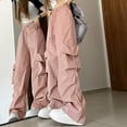 thumbnail image 3 of Womens Trousers Casual Womens Pants Red Pants Women's Lounge Pants High Waist Wide Leg Pants with Pockets Women's Fall Pants, 3 of 8