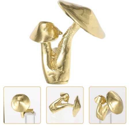 Supvox Cabinet Door Knobs Mushroom Shape Golden Brass 1Pack