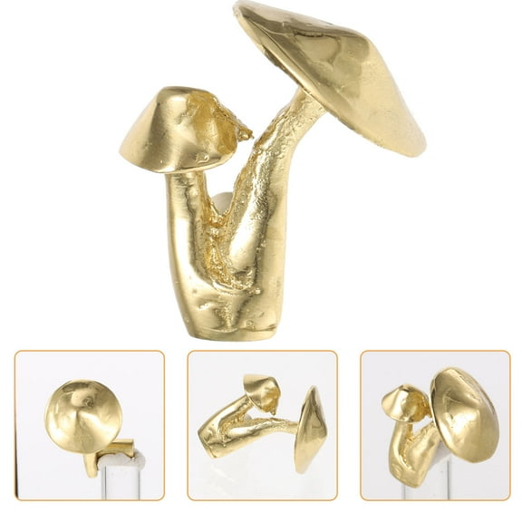 Supvox Cabinet Door Knobs Mushroom Shape Golden Brass 1Pack