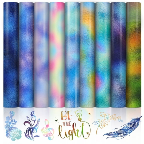 SEARCHI Gradient Heat Transfer Vinyl 9 Sheets 10"x12" Ombre Iron on Transfers Vinyl for T-Shirts Clothes Bag Hat Pillow Crafts