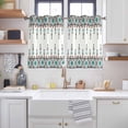 thumbnail image 2 of Teal Black Boho Kitchen Curtains Window Panels, Vintage Ethnic Tribe Abstract Art Retro Insulated Window Treatment Curtain, Grommet Curtains for Bedroom/Living Room/Bathroom, 2 Piece 42"Wx45"L, 2 of 8