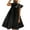 Black, variant on Homenesgenics Dresses for Women Under $10 Summer Fashion Casual Round Neck Solid Ruffle Loose Dress