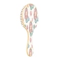 thumbnail image 2 of Wood Paddle Brush with Cushion & Round Hair Brush Pastel Colors Mermaid Detangling Brush for All Hair Types, 2 of 7