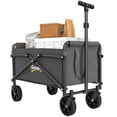 thumbnail image 1 of Outsunny Small Collapsible Folding Wagon Cart, Utility Garden Cart, Grey, 1 of 10