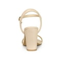 thumbnail image 2 of BLISSFUL STEP Women's Slingback Block High Heels Sandals Beige 8, 2 of 7