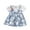 Blue, variant on Baby Girls Summer Casual Short Sleeve Fake 2 Piece Floral Dress Kids Toddler Halter Princess Sundress