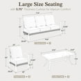 thumbnail image 4 of MF Studio 5-Seater Patio Conversation Set Metal Outdoor Furniture with Fixed Chair Sofa Gray, 4 of 9