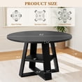 thumbnail image 2 of 47-Inch Round Dining Table for 4 with Wooden Pedestal Base, Circle Kitchen Table for Dining Room or Living Room, 2 of 8