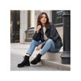 thumbnail image 5 of BLISSFUL STEP Women's Combat Boots Ankle Booties Lace-up Platform Zipper Lug Sole Boots Ankle Boots Black 6.5, 5 of 8