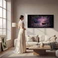 thumbnail image 5 of Lake Boat Window Canvas Wall Art - Nature Scenery Coastal Pictures Landscape Canvas Prints, Horizontal Modern Painting Artwork for Living Room Bedroom, 5 of 7