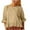 Khaki, variant on Kovlvoll Tops for Women Half Sleeve Crew Neck Pleated Ruffles Casual Shirts Summer Linen Comfy Solid Color Top