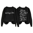 thumbnail image 4 of Clearance! Yajing Oversized Sweatshirt for Women God Says I Am Sweatshirt for Women Winter Sweatshirt Cold Crewneck Sweatshirt Sweatshirt for Women Black L, 4 of 4