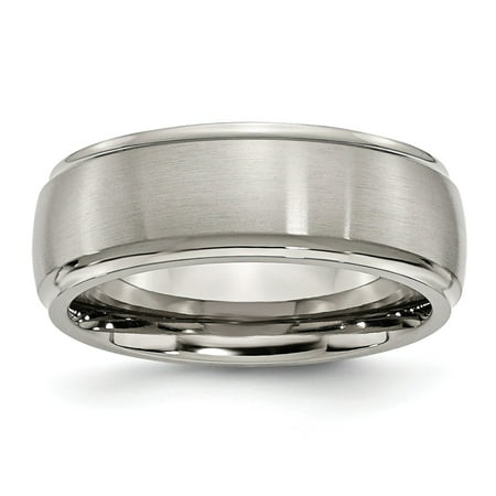 Titanium 8mm Satin Mens Wedding Ring Band