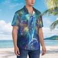 thumbnail image 5 of Daiia Colorful Winged Dolphin Hawaiian Shirt for Men Gentle Cotton Regular Short Sleeve Casual-XX-Large, 5 of 9