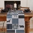 thumbnail image 2 of Table Runner Dresser Scarves 120 Inch Long, Wild Animals Reindeer Bears Linen Dining Table Runners Retro Forest Rustic Plaid Tabletop Scarf for Wedding Holiday Party Kitchen, 2 of 7