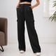 thumbnail image 2 of Pantalones informales elegantes para mujer: diseño recto con bolsillos funcionales, poliéster, comodidad para todas las estaciones, varias tallas., 2 of 5