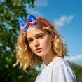thumbnail image 2 of Elegant Bow Headband Hair Accessories for Girls with Red Blue White Design, 2 of 4