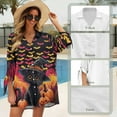 thumbnail image 6 of SCRAWLGOD Halloween Bats Women's Seven Quarter Sleeve Cardigan Shirt Plus Size Black Cat 3/4 Sleeve Tops for Women 2XL Casual Women Cardigan Shirt for Going Out, 6 of 7