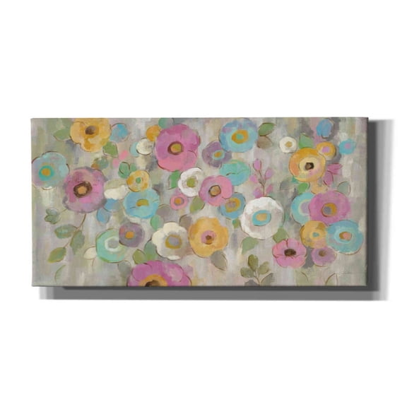 Epic Graffiti 'Fog and Flowers I' by Silvia Vassileva, Canvas Wall Art, 24"x12"